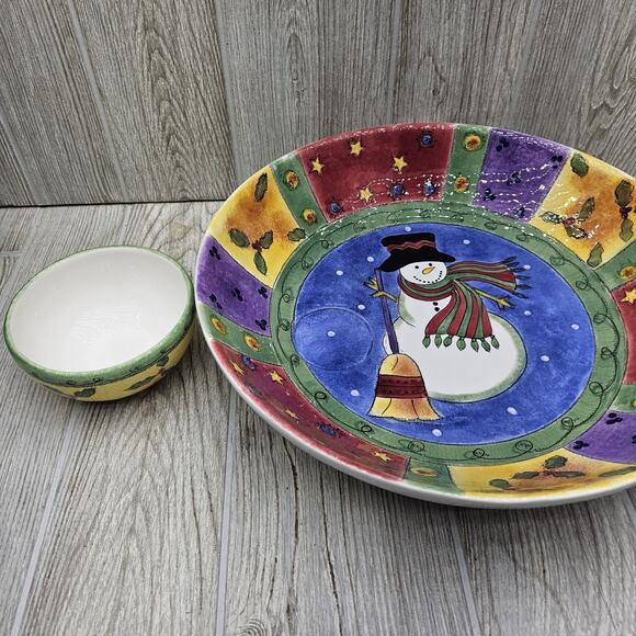 Sango The Sweet Shoppe Christmas Chip & Dip Set 2 Pcs 3041 Sue Zipkin - Picture 5 of 13